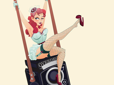 Shutter Speed illustration pinup vector