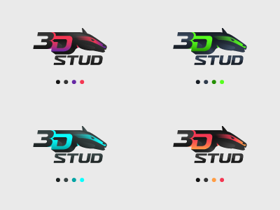 3D STUD (rebound) 3d app brand color horse identity logo logotype palette wip