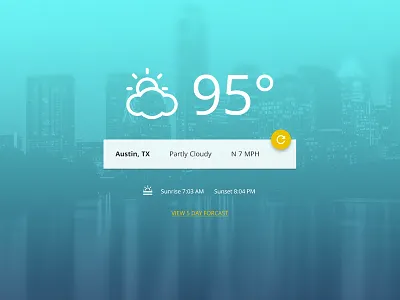 Simple Weather Demo austin design material design teal ui web app
