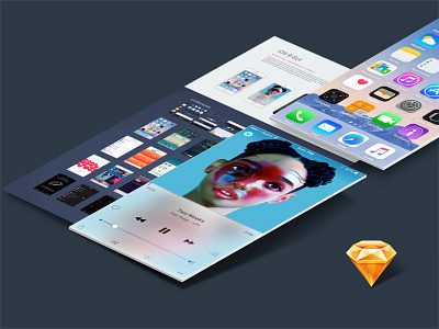 iOS 9 GUI Sketch gui ios 9 iphone 6 sketch ui kit