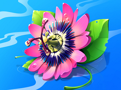 Flower 2d art game icon design illustration photoshop