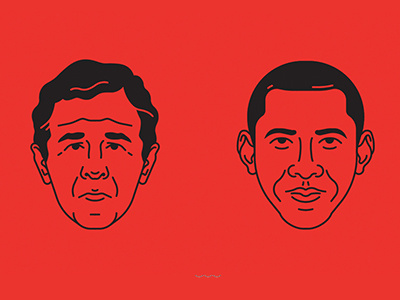 Presidents america gw bush obama portraits usa vector