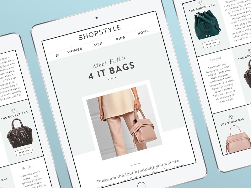 ShopStyle | Email apparel design ecommerce email fashion minimalism mobile shopping ui ux