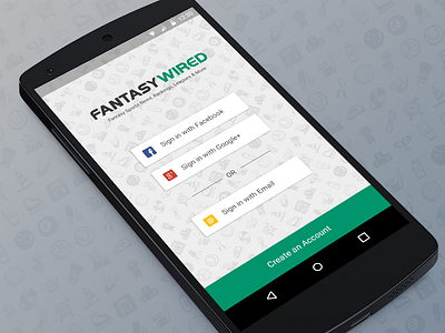Login Screen android app fantasy login material mobile sports wired