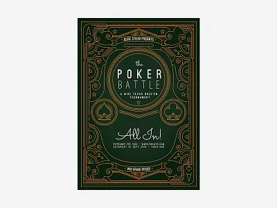 The Poker Battle card game casino chips flyer template graphicriver jackpot minimal money monoline poker psd template single line