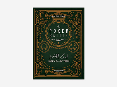 The Poker Battle card game casino chips flyer template graphicriver jackpot minimal money monoline poker psd template single line