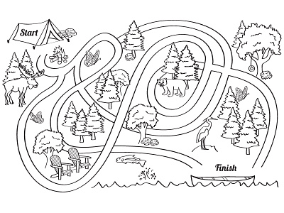 Kids Activity Page - Maze illustration kids maine