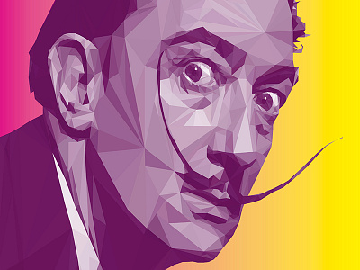 Salvador Dali LowPoly Portrait dali digitalart illustration lowpoly portrait salvadordali vector