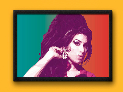 Amy Winehouse LowPoly Portrait amywinehouse digitalart illustration lowpoly portrait vector