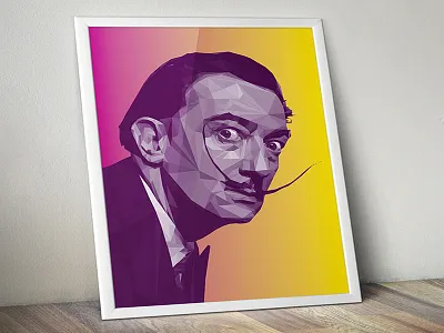 Salvador Dali LowPoly Portrait dali digitalart illustration lowpoly portrait salvadordali vector