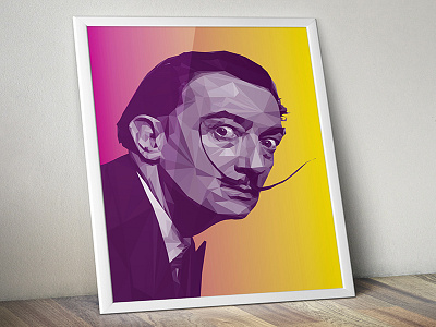 Salvador Dali LowPoly Portrait dali digitalart illustration lowpoly portrait salvadordali vector