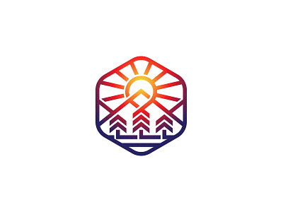 Colorado illustration logo mark mountains sea sun