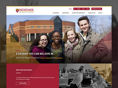 Redeemer University College clean college education higher ed university web