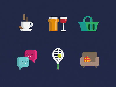 Lifestyle icons flat icons