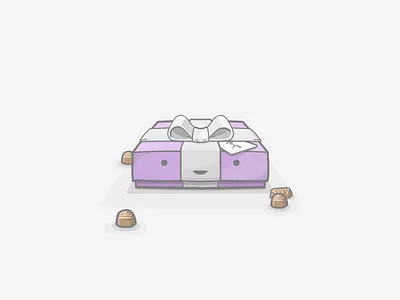 Get Rewards app box chocolate gumdrop gumdrop rewards illustration ribbon