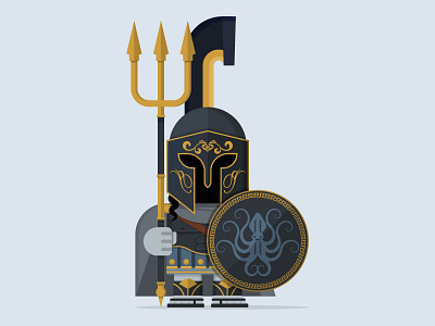 Ancient Greek Warrior 3/3 atlantean character design greek illustration shield soldier spear sword warrior