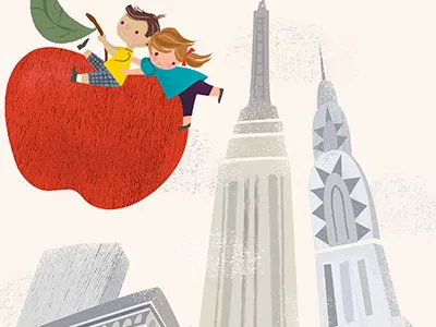 city of wonder boy city girl kids vector