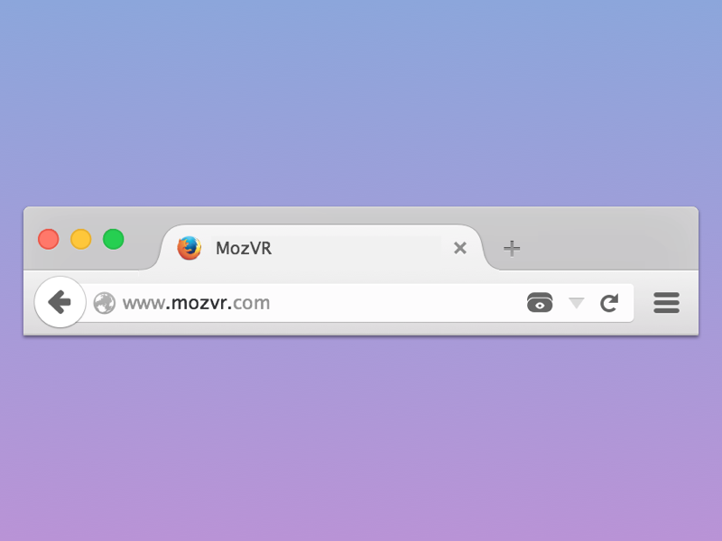 VR indicator for detected WebVR content in Firefox firefox indicator mozilla toolbar ui urlbar ux vr