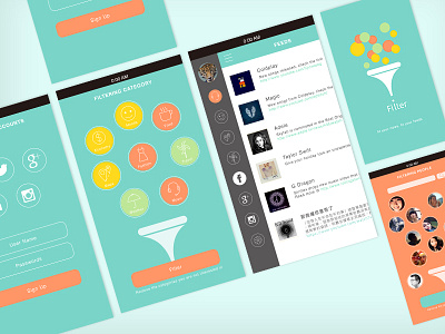 Filter - fit your information app concept ui