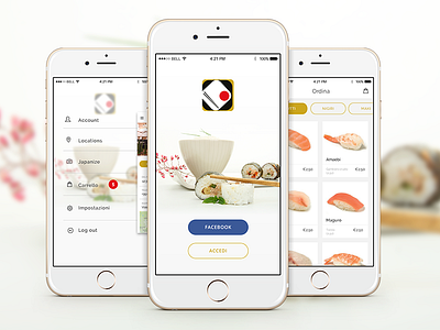 i•sushi app food gold ios japan japanese japanese food shop sushi user experience user interface white