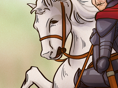 Warriors comics horse illustration painting warrior wip