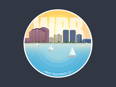 West Palm Beach, Florida building city florida icon illustration palm beach rebound sail sticker sunshine water west palm beach