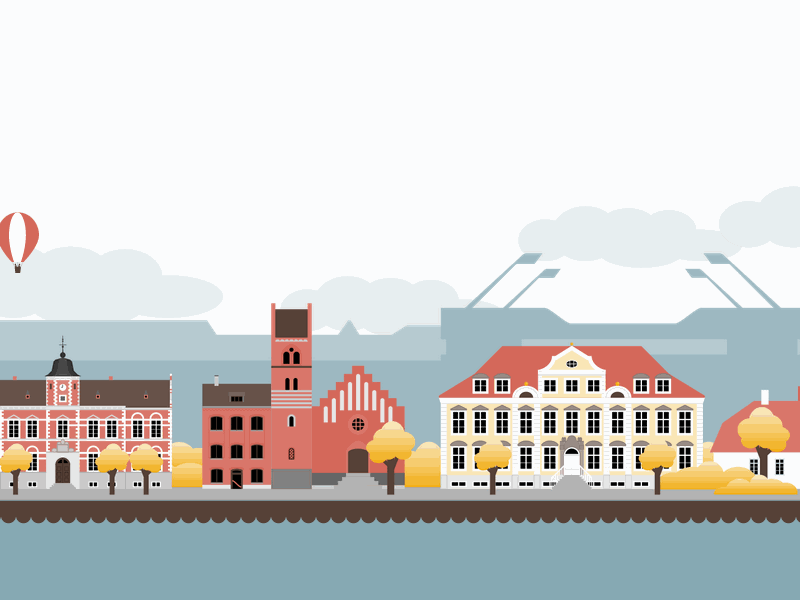 Cityscape CSS Animation animation cityscape css horsens illustrator vector web design