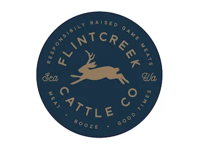 Flintcreek Cattle Co | Logo Concept badge jackalope logo round