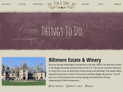 Asheville Wedding Website css html web design