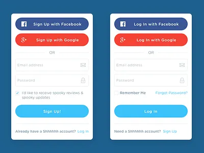 Sign Up & Log In form log in regster sign in sign up sketch ui ux web