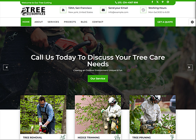 Tree Removal Service WordPress Website business divi landing page design tree service ui design web design website website devlopment website redesign