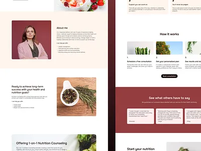 Nutritionists/Dietitians: Landing Page Design clean dietitian framer home page landing page local business modern nutritionist professional ui ux web design web development webflow website wordpress