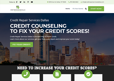 Credit Repair Service WordPress Website business credit repair divi landing page design ui design web design website website devlopment website redesign