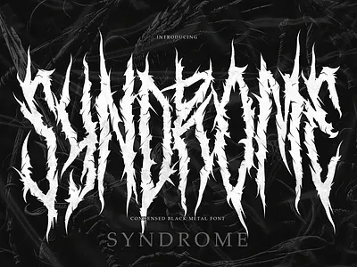 Syndrome | Condensed Black Metal Font black black metal font blackletter death metal halloween hardcore font horror metalhead music rock band tshirt vinyl white