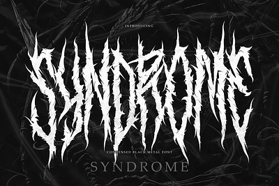 Syndrome | Condensed Black Metal Font black black metal font blackletter death metal halloween hardcore font horror metalhead music rock band tshirt vinyl white