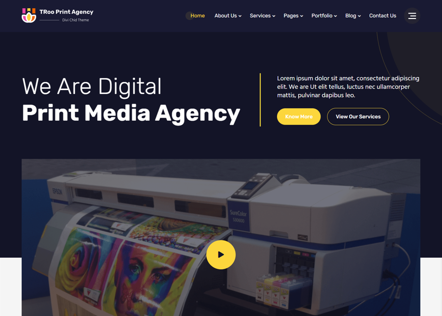 Printing Service WordPress Website business divi landing page design printing service ui design web design website website devlopment website redesign