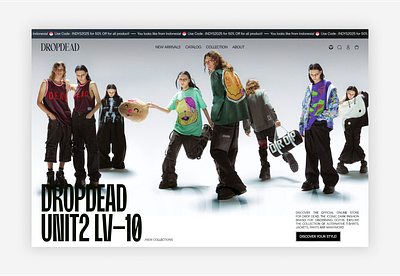 Dropdead - E-commerce Landing Page bolddesign brandingdesign creativeui designconcept e commerce fashion fashionui fashionwebsite landing page layoutdesign lifestyle marketplace minimalui streetweardesign typography typographydesign ui uidesign uxinspiration web design