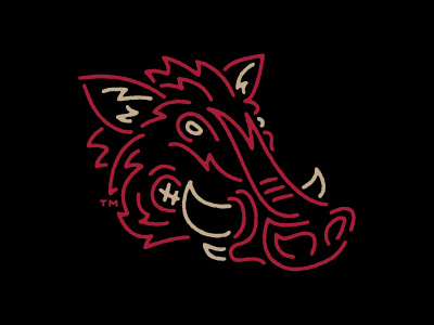 Wooo Pig arkansas hog illustration line art minimal mono mono line monoline pig razorback