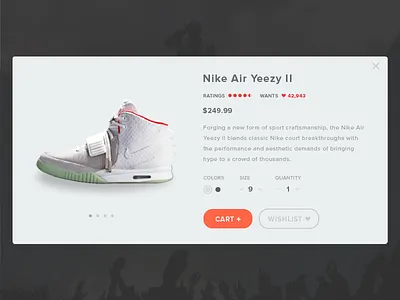Day 002 - Product Card - Nike Air Yeezy 2 card ecommerce flat interface kanye minimal product shop ui user widget yeezy