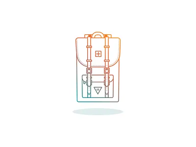 Travel Bag backpack bag brand flight herschel hiking icon illustration plane travel