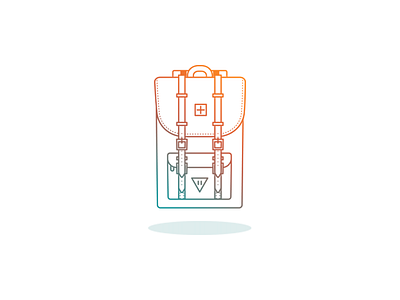 Travel Bag backpack bag brand flight herschel hiking icon illustration plane travel