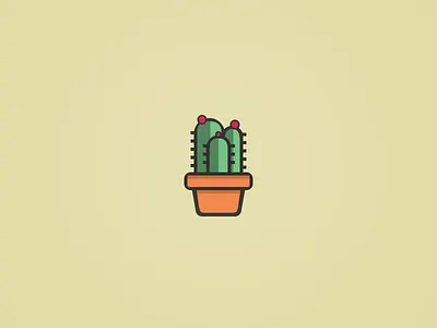 Cactus Icon. 64by64 64x64 aniconaday cactus design flat flowerpot icon iconaday