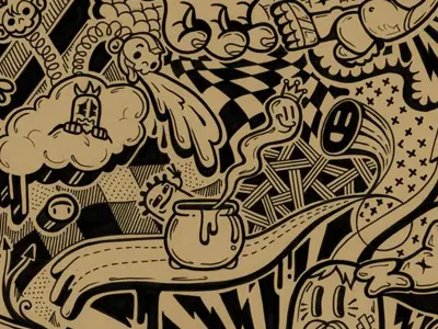 The Rise of Vomitus Rex cartoon espn flat graffiti hand drawn illustration ink pattern sharpie vomit