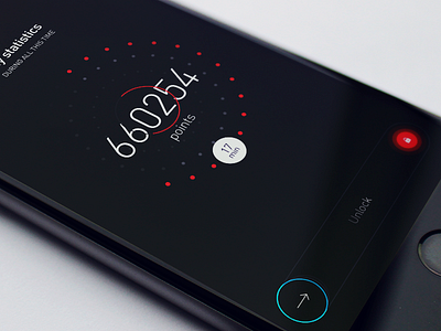 My statistics 7hp 7hp design app black flat ios iphone mockup points red ui ux