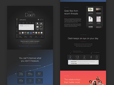 Splash Page for Dash dark dash dashboard email mac website