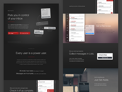 Redesigned landing dark email ios mac mail pilot redesign workflow