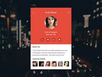 User profile page materialdesign ui design ux design