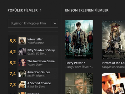Movie UI Concept flat movie sidebar simple ui watch
