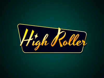 High Roller logo app blackjack casino game illustration logo type typography vector