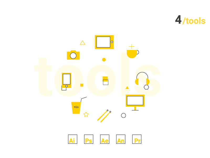 Animated CV - Tools animation curriculum design gif graphic icon loop minimal motion personal simple